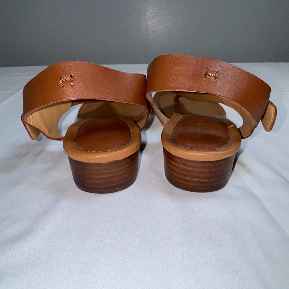Tommy Hilfiger Kitty 2 Brown Thong Sandals Buckle Low Block Heel Women 9M - Picture 4 of 8